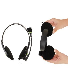 Headset para Teletrabalho com Microfone e Botão de Controlo de Volume - USB