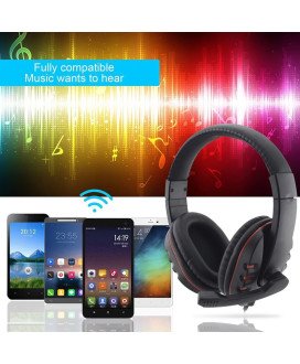 Headset Gaming com Microfone e Botão de Controlo de Volume – Preto e Vermelho