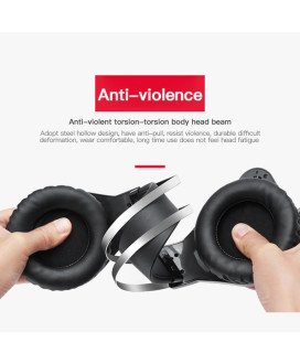 Headset Gaming com Microfone Ajustável e Efeitos LED – Branco e Preto