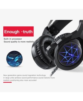 Headset Gaming com Microfone Ajustável e Efeitos LED – Branco e Preto