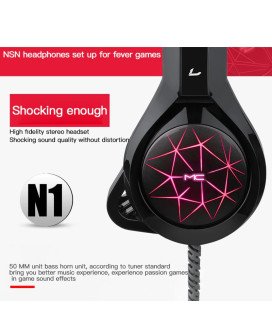Headset Gaming com Microfone Ajustável e Efeitos LED – Branco e Preto