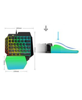 Teclado Mecânico Gaming, de uma Mão, com Conexão USB – Preto – Ziyou Lang By Goeik