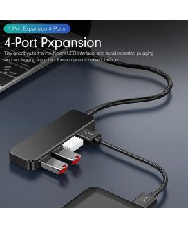 HUB Tipo-C com 4 Portas USB 3.0 – Preto