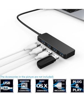 HUB Tipo-C com 4 Portas USB 3.0 – Preto