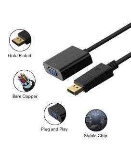 Cabo Adaptador DisplayPort para VGA