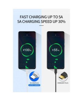 Cabo de Carregamento Rápido Tipo-C para USB de 1 metro e de 5 Amperes