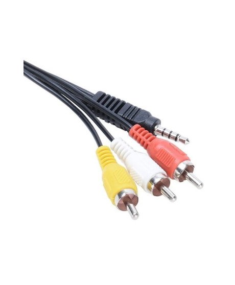Cabo de Áudio Jack 3.5mm para RCA + Vídeo