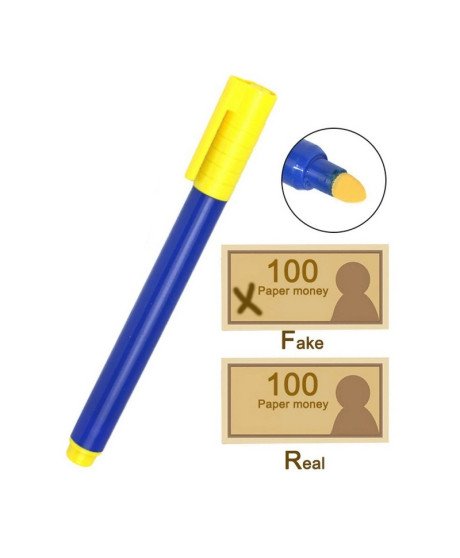 Caneta Detetor de Notas Falsas - Azul e Amarelo