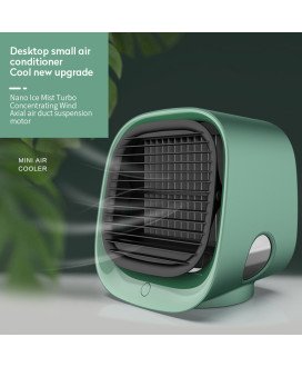 Ar Condicionado Portátil, de 3 Velocidades, Tanque para Água ou Gelo, Refrigerador e Purificador - 3 em 1 - Ligação USB