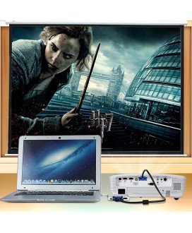 Cabo Adaptador Conversor para iPhone ou iPad - Lightning Para VGA, HDMI, Jack Áudio 3.5mm, Vídeo HDTV – Branco
