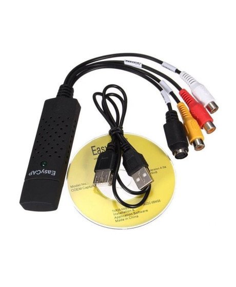 Placa de Vídeo Easycap para Converter AV / S-Vídeo / VHS para USB, DVD ou PC - Preto