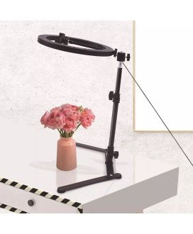 Anel Luminoso com Três Intensidades de Luz com Suporte Extensível - Preto