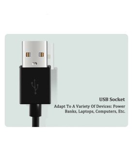 Anel Luminoso com Três Intensidades de Luz com Suporte Extensível - Preto