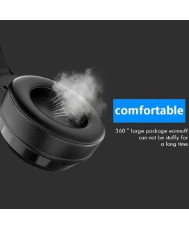 Headset Gaming com Luzes LED, sistema Surround 7.1, Microfone Ajustável, Controlo de Volume, 1*USB e 2 Jacks 3.5mm
