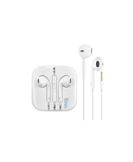 Fones Auriculares tipo Apple iPhone com Fio e Jack 3.5mm - Branco