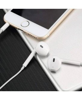 Fones Auriculares tipo Apple iPhone com Fio e Jack 3.5mm - Branco