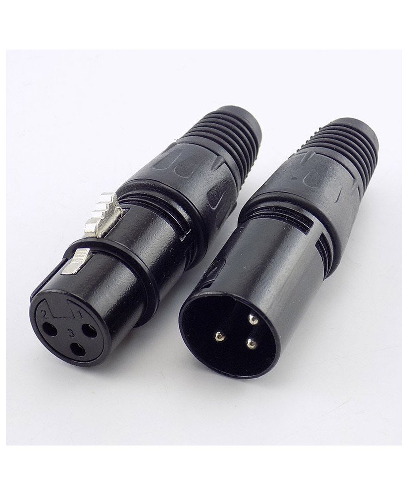 Par de Conetores XLR Macho-Fêmea para Microfone
