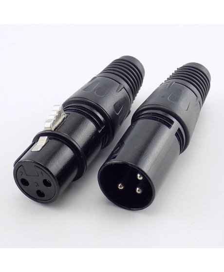 Par de Conetores XLR Macho-Fêmea para Microfone