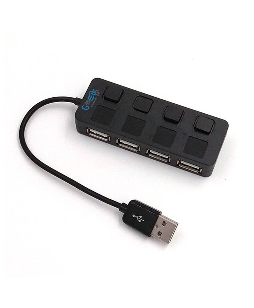 HUB USB 2.0 de 4 Portas, com Interruptores ON/OFF