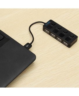 HUB USB 2.0 de 4 Portas, com Interruptores ON/OFF
