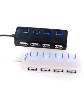 HUB USB 2.0 de 4 Portas, com Interruptores ON/OFF