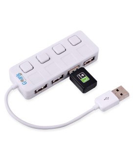 HUB USB 2.0 de 4 Portas, com Interruptores ON/OFF