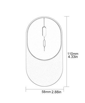 Rato Recarregável sem fio: Bluetooth 5.0 + 2.4 GHz com Pen USB – Silencioso - Oval Preto