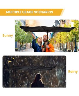 Para-sol para Carro, em Formato de Chapéu de Chuva, com Estojo - 125*65cm - Preto