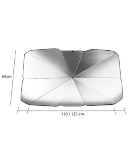 Para-sol para Carro, em Formato de Chapéu de Chuva, com Estojo - 125*65cm - Preto