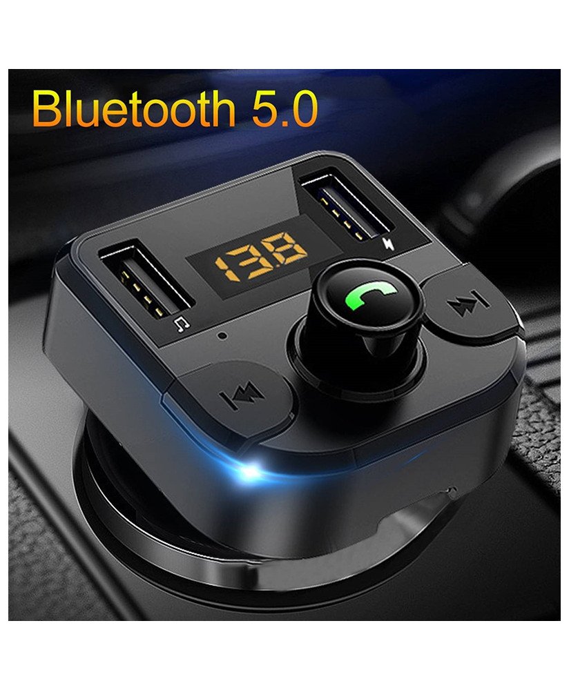 Transmissor FM Wireless para o Carro com 1* Micro SD e duas USB para Reprodução de Música ou Carregamento Rápido