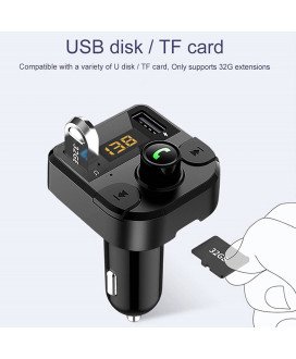 Transmissor FM Wireless para o Carro com 1* Micro SD e duas USB para Reprodução de Música ou Carregamento Rápido