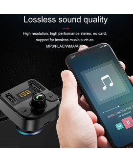 Transmissor FM Wireless para o Carro com 1* Micro SD e duas USB para Reprodução de Música ou Carregamento Rápido