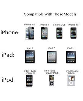 Cabo de Carregamento para iPhone, iPad e iPod - 1 metro - Branco