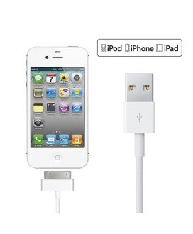 Cabo de Carregamento para iPhone, iPad e iPod - 1 metro - Branco