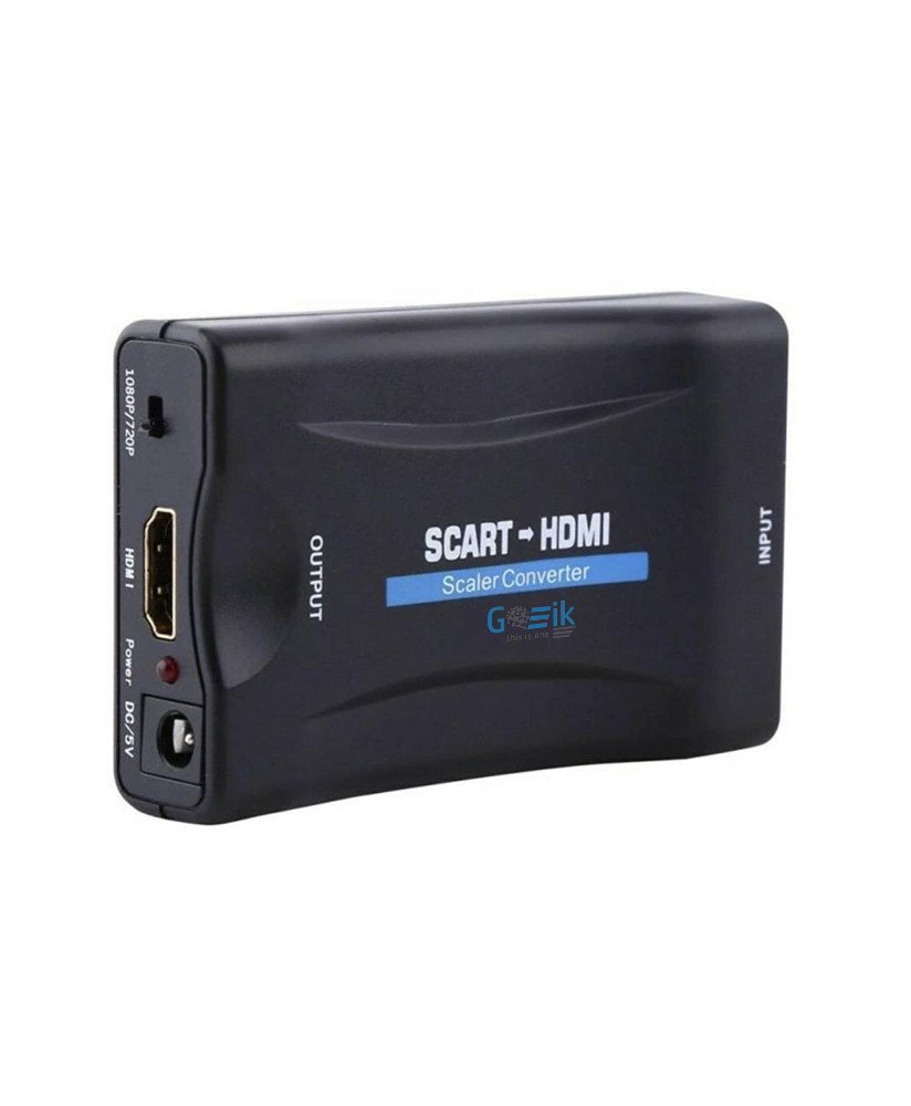 Adaptador Conversor de Vídeo Scart para HDMI, com Carregador Incluído