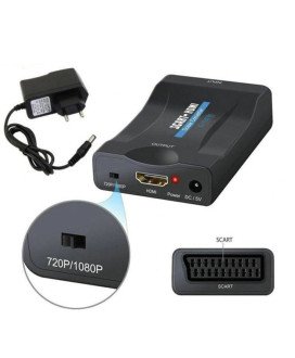 Adaptador Conversor de Vídeo Scart para HDMI, com Carregador Incluído