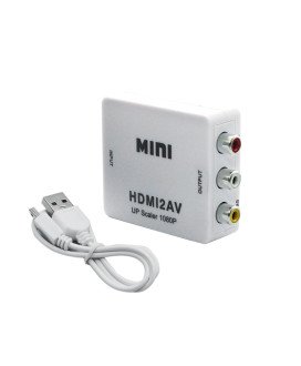 Adaptador de Vídeo HDMI para AV/RCA, Conversor de Vídeo UpScaler 1080p