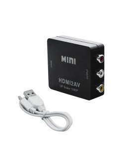 Adaptador de Vídeo HDMI para AV/RCA, Conversor de Vídeo UpScaler 1080p