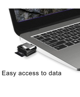 Leitor de Cartões de Memória Micro SD (TF) para Telemóveis e Computadores com Porta Tipo-C