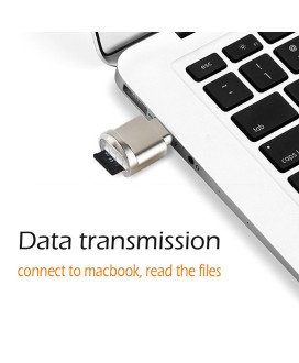Leitor de Cartões de Memória Micro SD (TF) para Telemóveis e Computadores com Porta Tipo-C