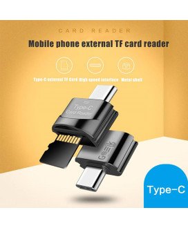 Leitor de Cartões de Memória Micro SD (TF) para Telemóveis e Computadores com Porta Tipo-C