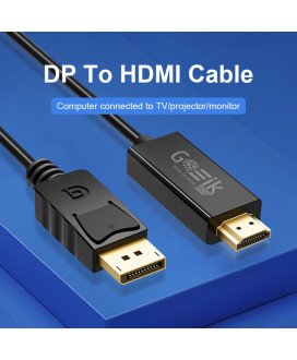 Cabo Adaptador DisplayPort para HDMI de 2 metros - Preto
