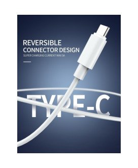 Cabo de Carregamento Rápido Tipo-C para USB de 1 metro e de 4 Amperes