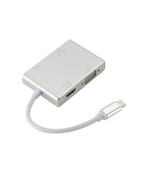 Cabo Adaptador Conversor Tipo-C para HDMI, DVI, VGA e USB