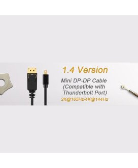 Cabo Mini DisplayPort Macho para DisplayPort Macho de 1.8 metros - Preto