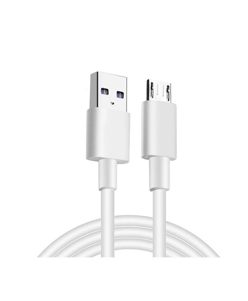 Cabo de 1 metro e 2A para Carregamento de Telemóvel Micro USB para USB - Branco