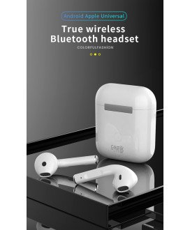 Fones Auriculares Bluetooth i12-TWS com Caixa Powerbank - Branco