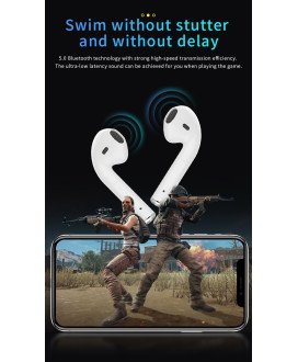 Fones Auriculares Bluetooth i12-TWS com Caixa Powerbank - Branco