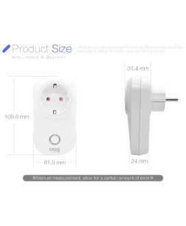 Tomada Elétrica Inteligente Wi-Fi com Controlo por Voz Alexa / Google Assistant
