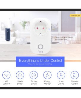 Tomada Elétrica Inteligente Wi-Fi com Controlo por Voz Alexa / Google Assistant